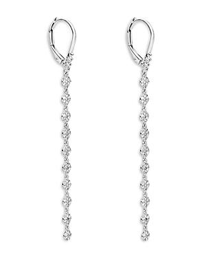 Meira T 14k White Gold Diamond Mini Cluster Linear Drop Earrings
