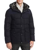 Cole Haan Flannel Down Hooded Jacket