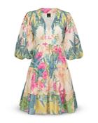 Pinko Scarf Print Puff Sleeve Dress