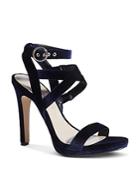 Karen Millen Women's Strappy Velvet High-heel Sandals