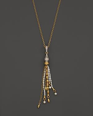 Gurhan 24k Yellow Gold And 18k White Gold Sultan Necklace With Cultured Freshwater Pearls & Pave Diamonds, 16