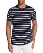 Theory Essential Striped Short Sleeve Henley - 100% Exclusive