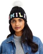 Aqua Pom-pom Smile Knit Hat - 100% Exclusive