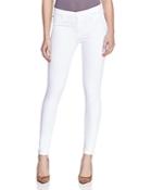 Hudson Mid Rise Ankle Skinny Jeans In White