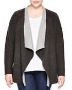 Eileen Fisher Plus Draped Stretch-wool Jacket