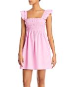 French Connection Isla Smocked Poplin Flutter Sleeve Dress