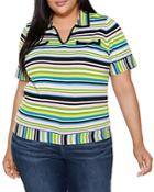 Belldini Plus Collared Short Sleeve Sweater