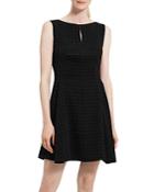 Theory Check Print Split Neck Dress