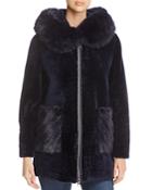 Maximilian Furs Hooded Lamb Shearling Coat - 100% Exclusive