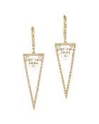 Kc Designs 14k Yellow Gold Mosaic Diamond Statement Earrings