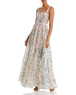 Bronx And Banco Midnight Metallic Sequin Gown