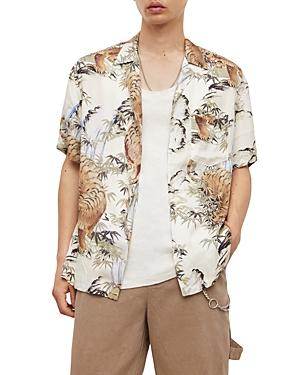 Allsaints Sumerian Printed Regular Fit Button Down Camp Shirt