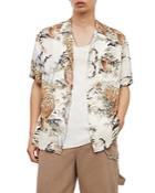 Allsaints Sumerian Printed Regular Fit Button Down Camp Shirt