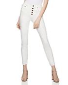 Bcbgeneration High-rise Button-fly Skinny Jeans In Optic White