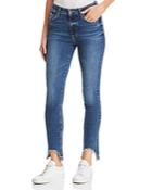 Paige Hoxton Frayed Ankle Skinny Jeans In Hannie
