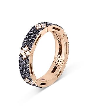 Roberto Coin 18k Rose Gold Love In Verona Black & White Diamond Flower Band