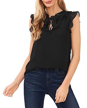 Cece Tie Neck Ruffled Top