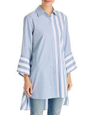 Lafayette 148 New York High Low Button Down Cotton Shirt