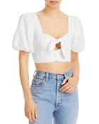 For Love & Lemons Jessie Puff Sleeve Crop Top