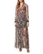 French Connection Floral-embroidered Lace-trimmed Maxi Dress