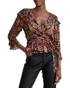 Polo Ralph Lauren Ruffle Trim Wrap Blouse
