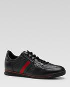 Gucci Micro Guccissima Lace-up Sneaker With Web Detail