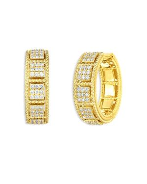 Roberto Coin 18k Yellow Gold Roman Barocco Diamond Square Cluster Hoop Earrings