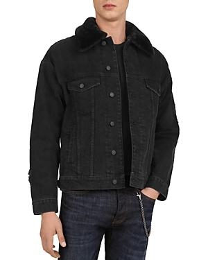 The Kooples Denim Jacket With Faux-fur Collar