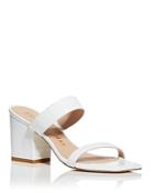 Stuart Weitzman Women's Olive Block Heel Slide Sandals