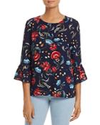 Finn & Grace Bell-sleeve Floral Top - 100% Exclusive