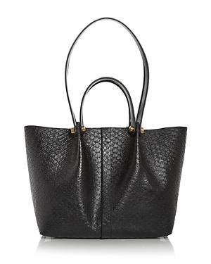 Allsaints Allington Small Croc Embossed Leather Tote