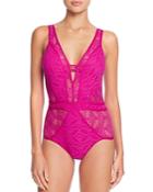 Becca By Rebecca Virtue Color Play Lace One Piece Swimsuit