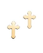 Bloomindale's Polished Cross Stud Earrings In 14k Yellow Gold - 100% Exclusive
