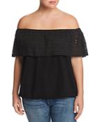 Lucky Brand Plus Lace Off-the-shoulder Top