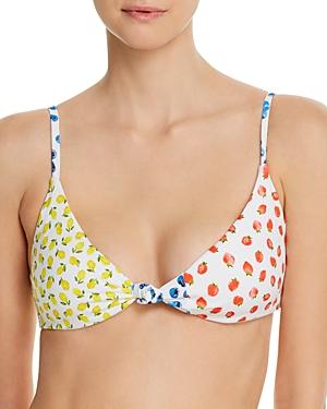 Caroline Constas Marta Fruit Print Bikini Top