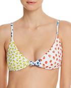 Caroline Constas Marta Fruit Print Bikini Top