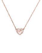Michael Kors Pave Logo Heart Pendant Necklace In 14k Gold-plated Sterling Silver, 14k Rose Gold-plated Sterling Silver Or Sterling Silver, 16