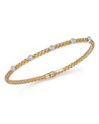 Diamond Bezel Weave Flex Bangle In 14k Yellow And White Gold, .20 Ct. T.w. - 100% Exclusive