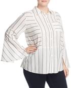 Vince Camuto Plus Striped Bell Sleeve Blouse