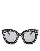 Gucci Oversized Swarvoski Stars Cat Eye Sunglasses, 50mm