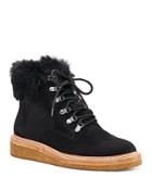 Botkier Women's Winter Leather & Fur Lace Up Booties