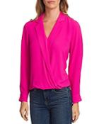 Vince Camuto Crossover-front Faux Wrap Blouse