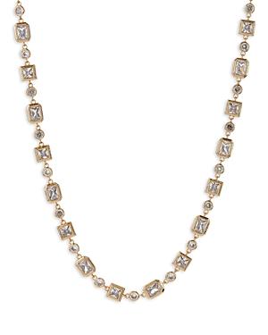 Luv Aj Cubic Zirconia Pyramid Bezel Statement Necklace In Gold Tone, 16-19
