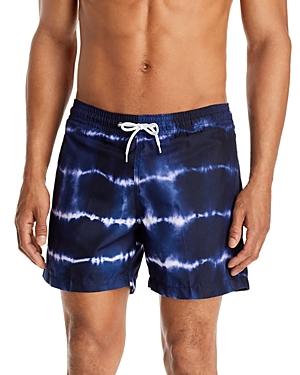 Trunks Surf & Swim Co. Sano Quick Dry Tie Dyed Stripe Print Regular Fit Swim Trunks