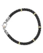 Lagos Black Caviar Ceramic Bracelet With 18k Gold And Sterling Silver