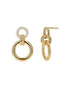 Rachel Reid 14k Yellow Gold Diamond Triple Link Earrings