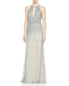Adrianna Papell Sleeveless Floral Embellished Gown