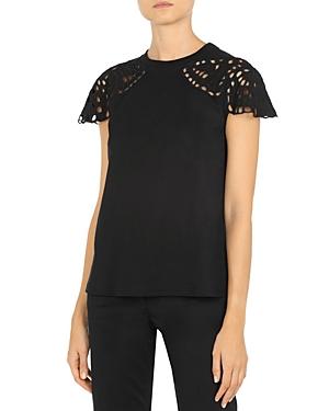 Alberta Ferretti Eyelet Sleeve Top