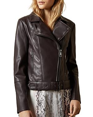 Ted Baker Pipiy Faux Leather Biker Jacket