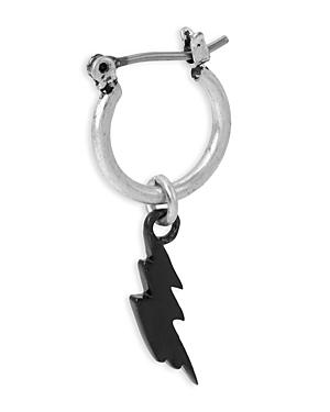 Allsaints Sterling Silver Lightening Bolt Single Hoop Earring